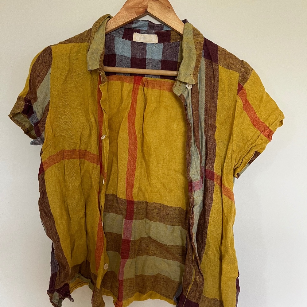 CP Shades linen short sleeve button up